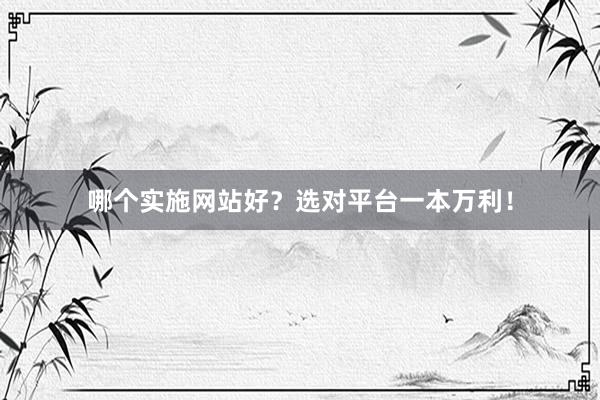 哪个实施网站好？选对平台一本万利！
