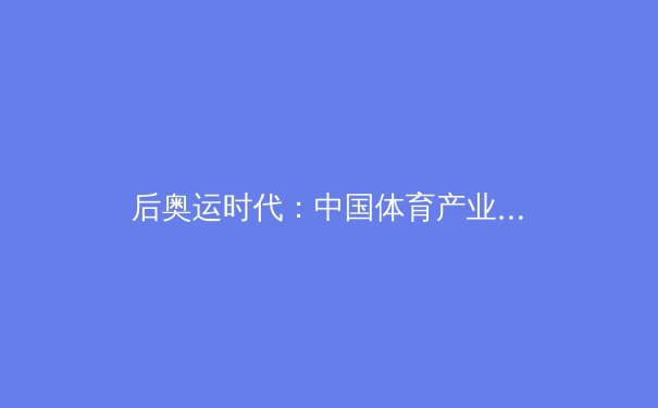 后奥运时代：中国体育产业的价值重构与全民健康新范式 - 3